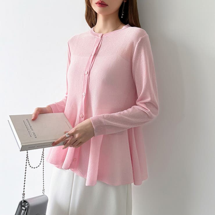 透け感でつくる、シアーペプラム シアーカーディガン ペプラムトップス | COCOMOMO | 詳細画像42 