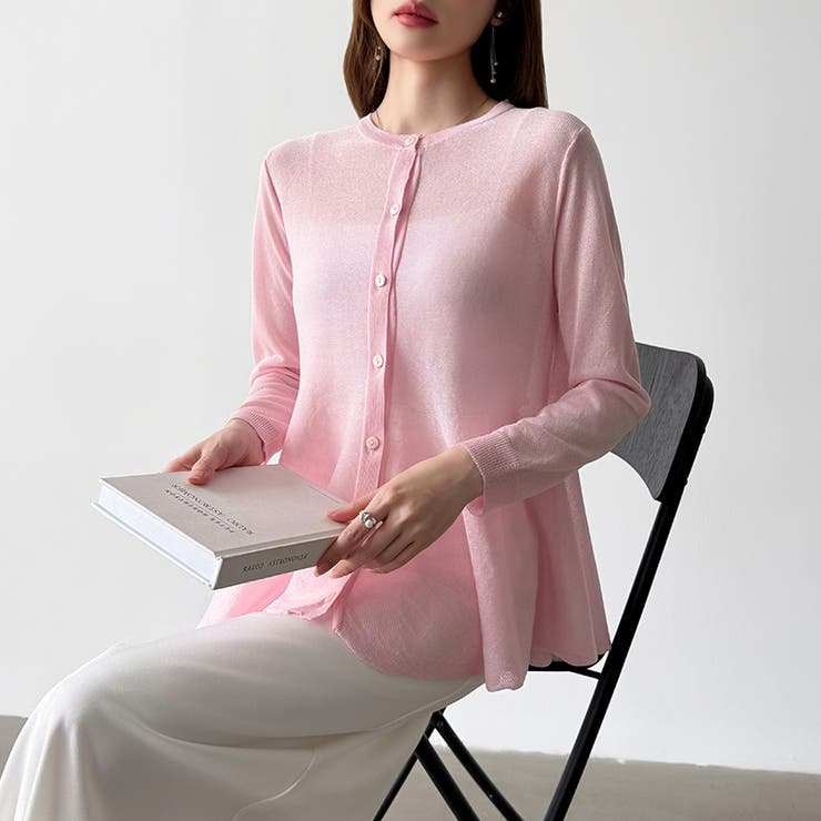 透け感でつくる、シアーペプラム シアーカーディガン ペプラムトップス | COCOMOMO | 詳細画像46 