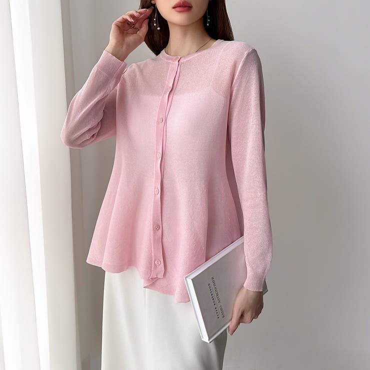 透け感でつくる、シアーペプラム シアーカーディガン ペプラムトップス | COCOMOMO | 詳細画像48 