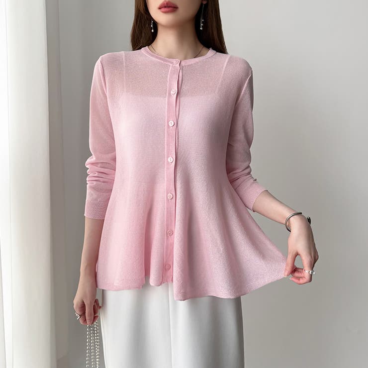 透け感でつくる、シアーペプラム シアーカーディガン ペプラムトップス | COCOMOMO | 詳細画像49 