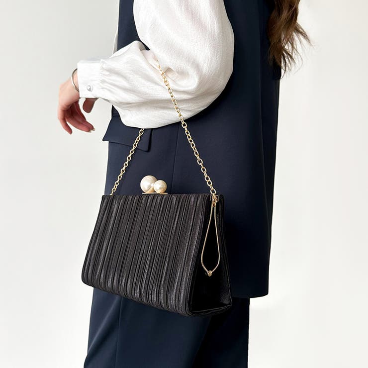 【プリーツ×大粒パールが映える】3wayパーティーバッグ クラッチバッグ パーテ… | COCOMOMO | 詳細画像10 