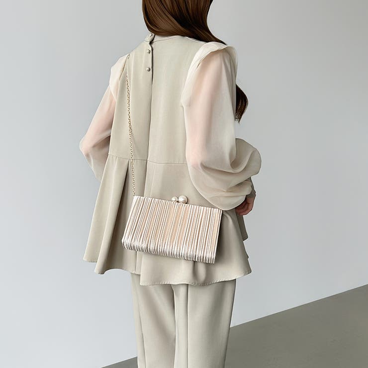 【プリーツ×大粒パールが映える】3wayパーティーバッグ クラッチバッグ パーテ… | COCOMOMO | 詳細画像13 