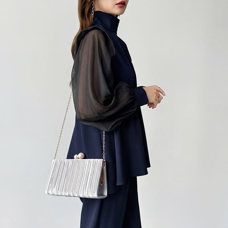 【プリーツ×大粒パールが映える】3wayパーティーバッグ クラッチバッグ パーテ… | COCOMOMO | 詳細画像20 