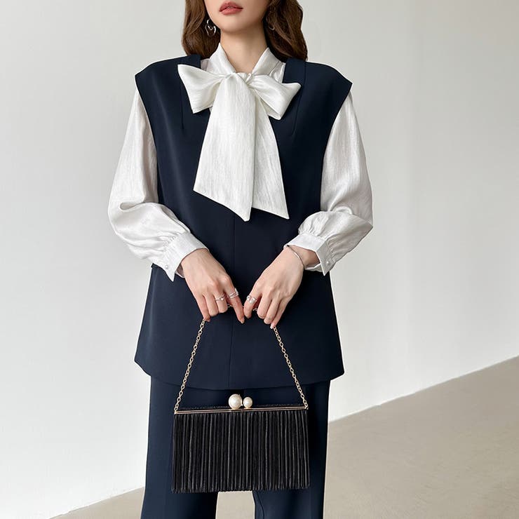 【プリーツ×大粒パールが映える】3wayパーティーバッグ クラッチバッグ パーテ… | COCOMOMO | 詳細画像9 