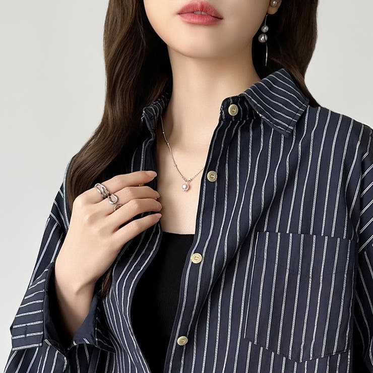 ちょうどいい抜け感。ダブルラインストライプシャツ ストライプシャツ シャツ | COCOMOMO | 詳細画像24 