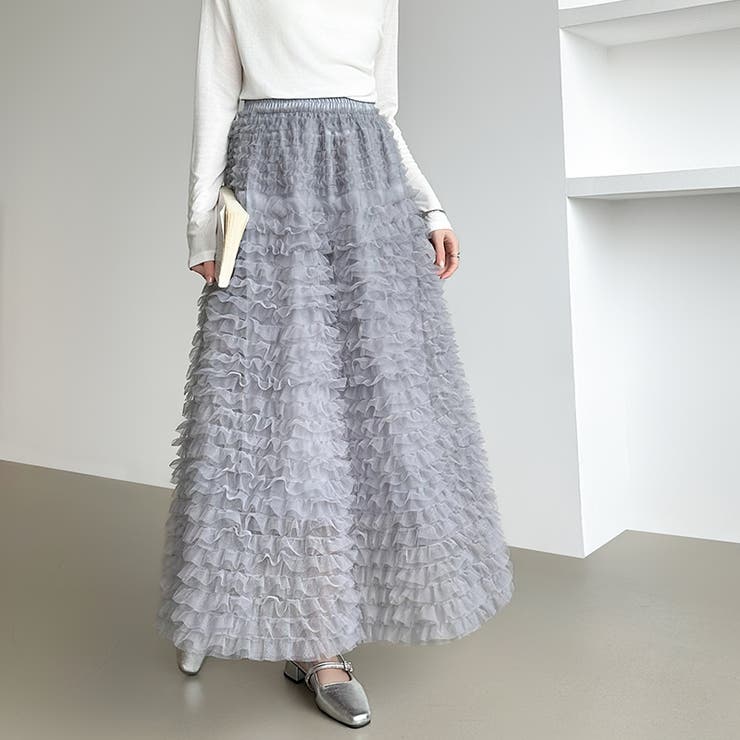 華やかさを味方にするティアードチュールスカート チュールスカート スカート | COCOMOMO | 詳細画像18 