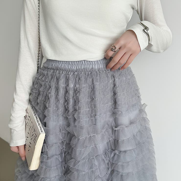 華やかさを味方にするティアードチュールスカート チュールスカート スカート | COCOMOMO | 詳細画像19 