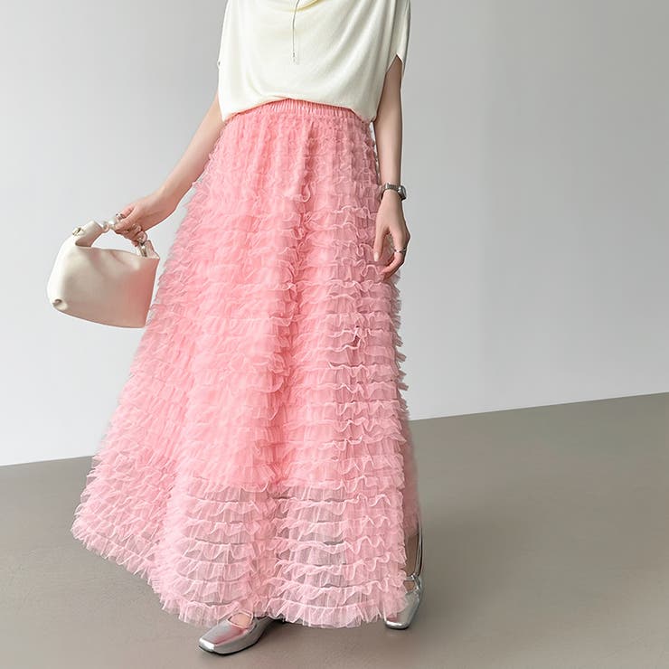 華やかさを味方にするティアードチュールスカート チュールスカート スカート | COCOMOMO | 詳細画像21 