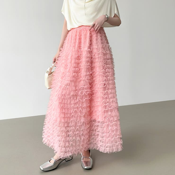 華やかさを味方にするティアードチュールスカート チュールスカート スカート | COCOMOMO | 詳細画像22 