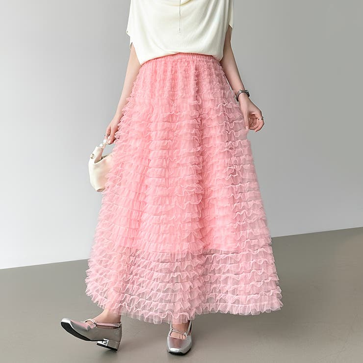 華やかさを味方にするティアードチュールスカート チュールスカート スカート | COCOMOMO | 詳細画像24 