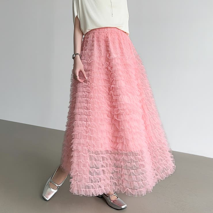 華やかさを味方にするティアードチュールスカート チュールスカート スカート | COCOMOMO | 詳細画像27 