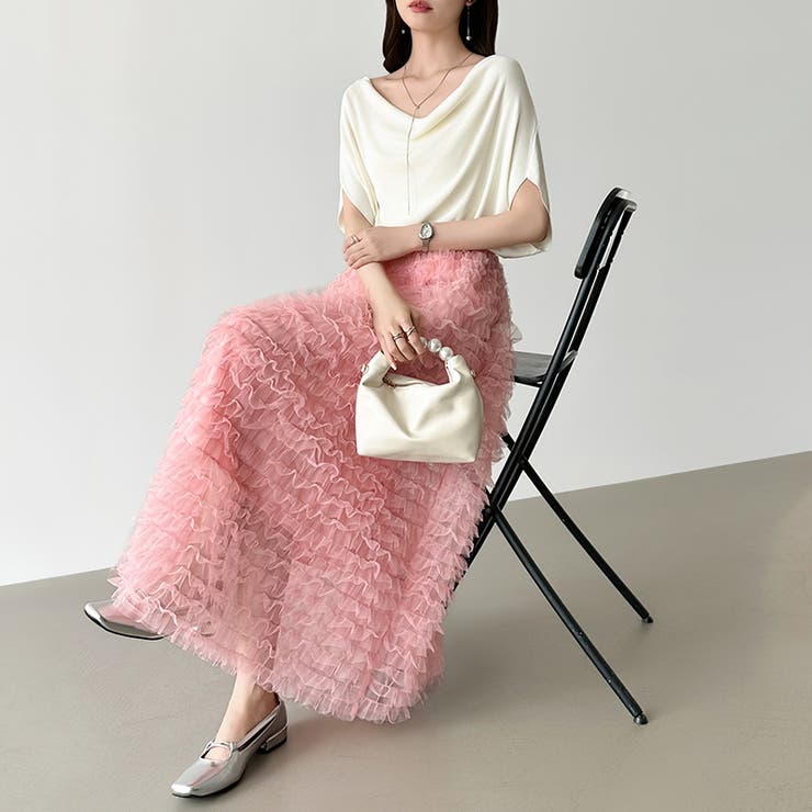 華やかさを味方にするティアードチュールスカート チュールスカート スカート | COCOMOMO | 詳細画像28 