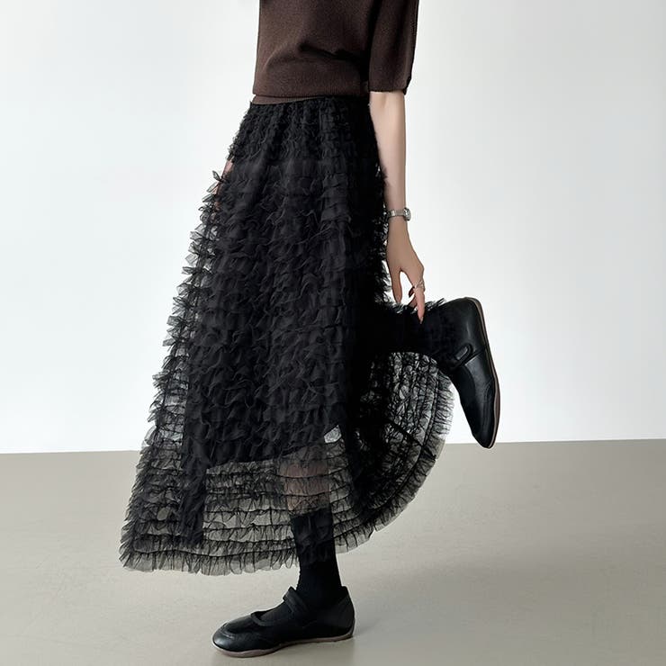 華やかさを味方にするティアードチュールスカート チュールスカート スカート | COCOMOMO | 詳細画像31 