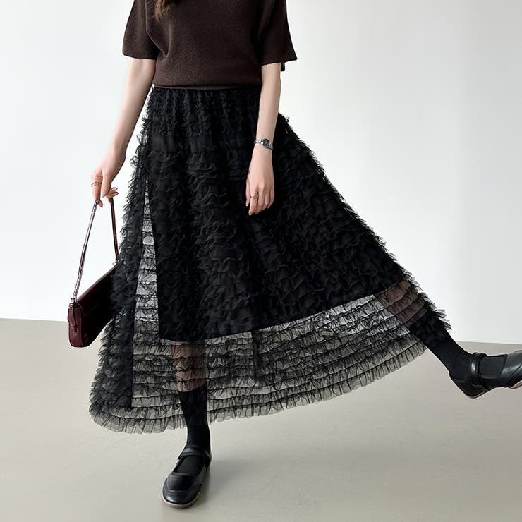 華やかさを味方にするティアードチュールスカート チュールスカート スカート | COCOMOMO | 詳細画像33 