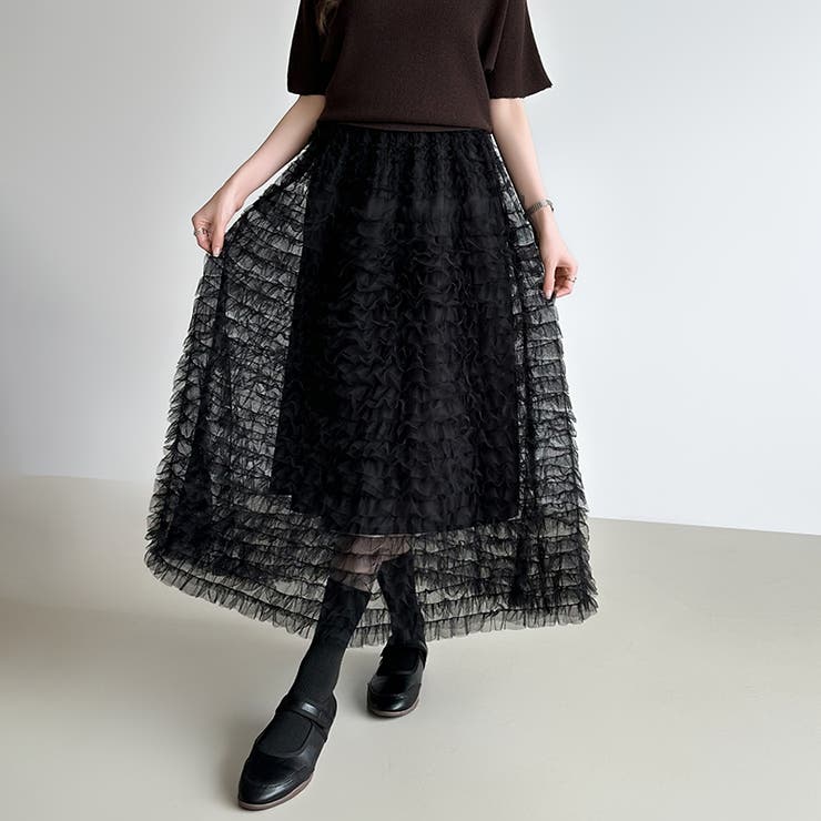 華やかさを味方にするティアードチュールスカート チュールスカート スカート | COCOMOMO | 詳細画像35 