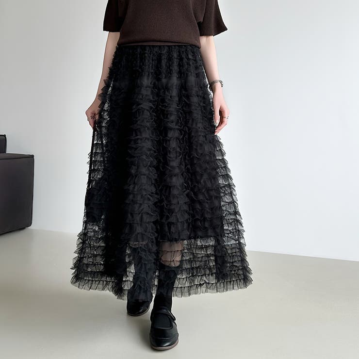 華やかさを味方にするティアードチュールスカート チュールスカート スカート | COCOMOMO | 詳細画像36 