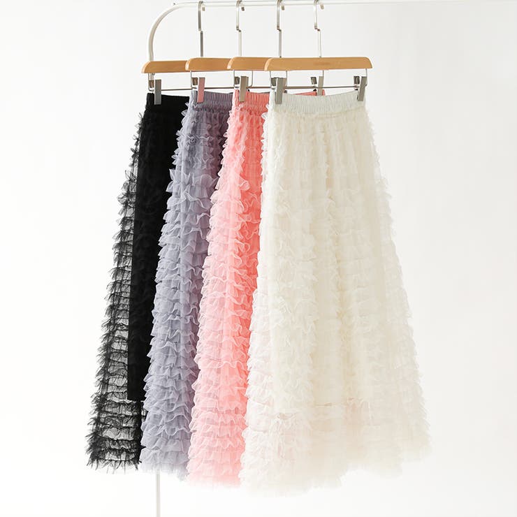 華やかさを味方にするティアードチュールスカート チュールスカート スカート | COCOMOMO | 詳細画像38 