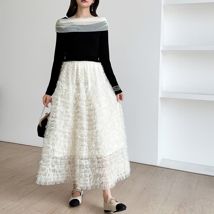 華やかさを味方にするティアードチュールスカート チュールスカート スカート | COCOMOMO | 詳細画像8 