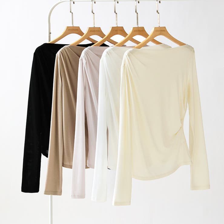 アシメギャザーオフショルトップス オフショルダー ワンショルダー | COCOMOMO | 詳細画像20 