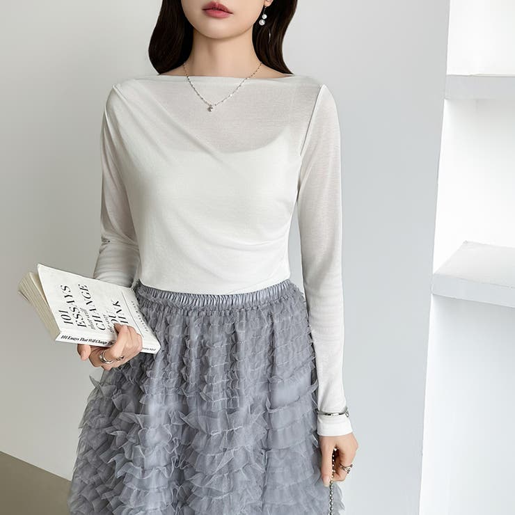 アシメギャザーオフショルトップス オフショルダー ワンショルダー | COCOMOMO | 詳細画像27 