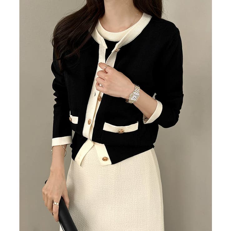 【オンオフ対応】配色サマーニットアンサンブル アンサンブル ニットカーディガン | COCOMOMO | 詳細画像13 