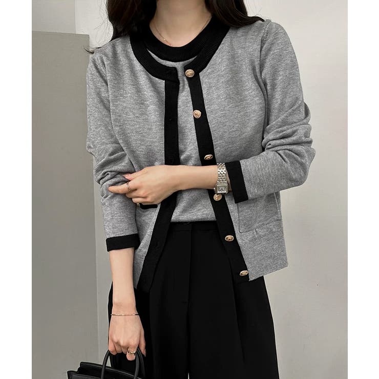 【オンオフ対応】配色サマーニットアンサンブル アンサンブル ニットカーディガン | COCOMOMO | 詳細画像2 