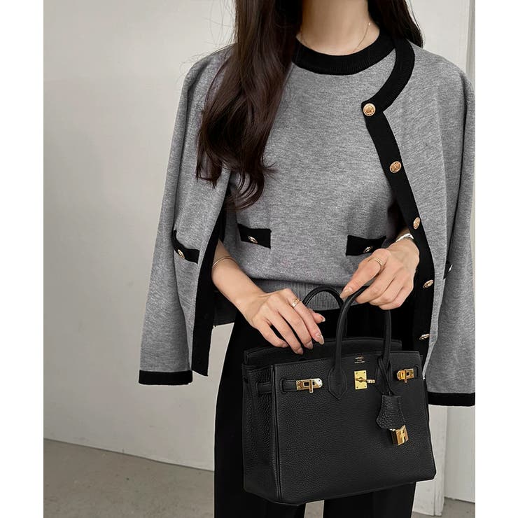 【オンオフ対応】配色サマーニットアンサンブル アンサンブル ニットカーディガン | COCOMOMO | 詳細画像4 