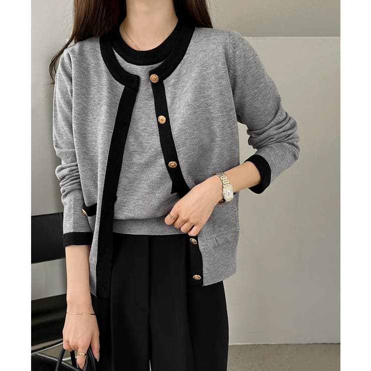 【オンオフ対応】配色サマーニットアンサンブル アンサンブル ニットカーディガン | COCOMOMO | 詳細画像5 