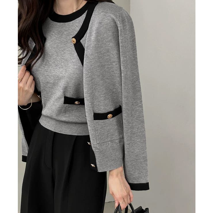 【オンオフ対応】配色サマーニットアンサンブル アンサンブル ニットカーディガン | COCOMOMO | 詳細画像9 