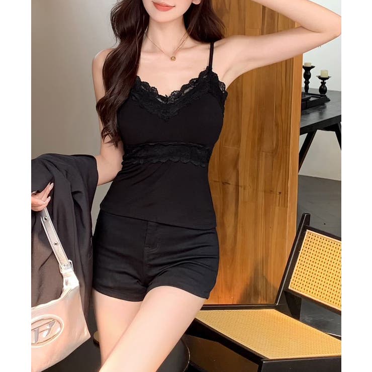 レーストリムカップ付きキャミソール レースキャミソール カップ付き | COCOMOMO | 詳細画像12 