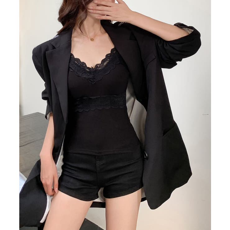 レーストリムカップ付きキャミソール レースキャミソール カップ付き | COCOMOMO | 詳細画像14 