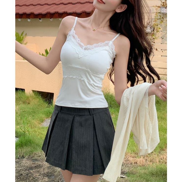 レーストリムカップ付きキャミソール レースキャミソール カップ付き | COCOMOMO | 詳細画像6 