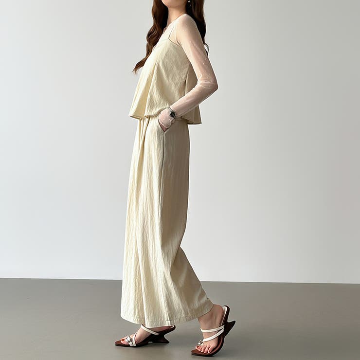 [一枚で旬顔レイヤード]ペプラムキャミセットアップ キャミソール セットアップ | COCOMOMO | 詳細画像14 