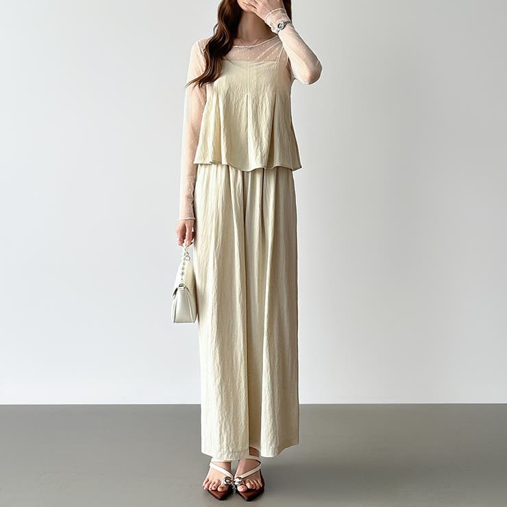 [一枚で旬顔レイヤード]ペプラムキャミセットアップ キャミソール セットアップ | COCOMOMO | 詳細画像16 