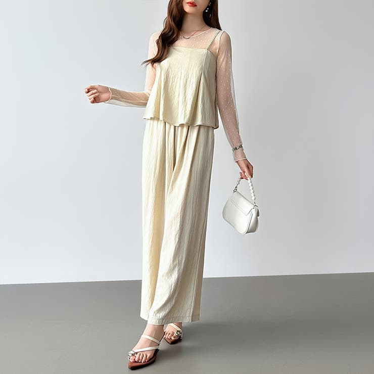 [一枚で旬顔レイヤード]ペプラムキャミセットアップ キャミソール セットアップ | COCOMOMO | 詳細画像17 