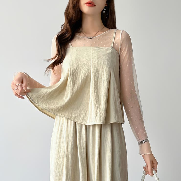 [一枚で旬顔レイヤード]ペプラムキャミセットアップ キャミソール セットアップ | COCOMOMO | 詳細画像18 