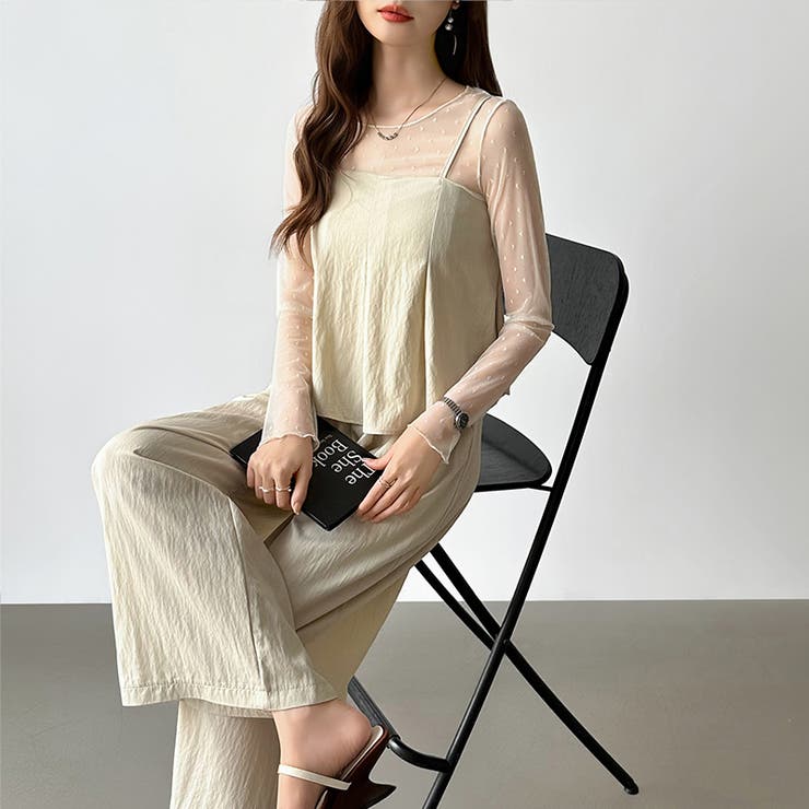 [一枚で旬顔レイヤード]ペプラムキャミセットアップ キャミソール セットアップ | COCOMOMO | 詳細画像19 