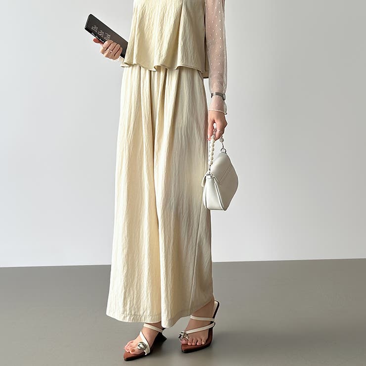 [一枚で旬顔レイヤード]ペプラムキャミセットアップ キャミソール セットアップ | COCOMOMO | 詳細画像20 