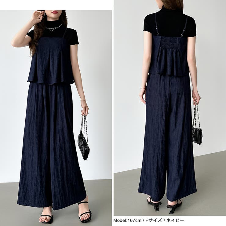 [一枚で旬顔レイヤード]ペプラムキャミセットアップ キャミソール セットアップ | COCOMOMO | 詳細画像4 