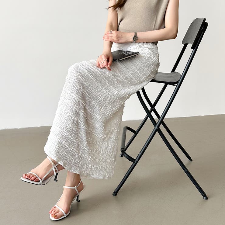 フクレジャガード ナロースカート シャーリングスカート | COCOMOMO | 詳細画像10 