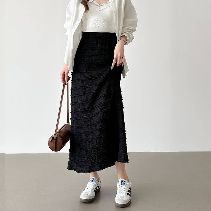 フクレジャガード ナロースカート シャーリングスカート | COCOMOMO | 詳細画像11 