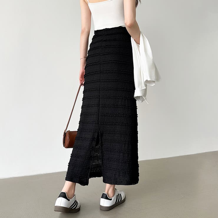 フクレジャガード ナロースカート シャーリングスカート | COCOMOMO | 詳細画像15 