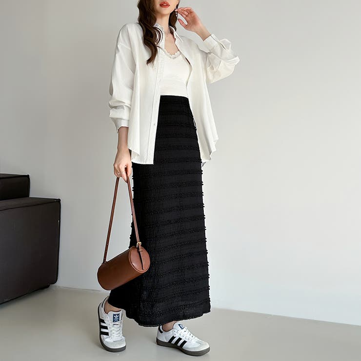 フクレジャガード ナロースカート シャーリングスカート | COCOMOMO | 詳細画像19 