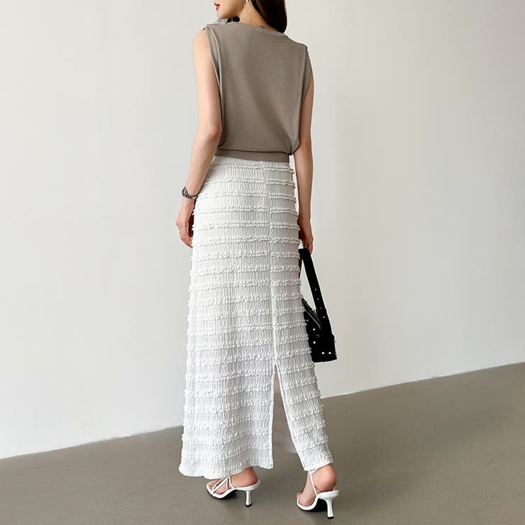 フクレジャガード ナロースカート シャーリングスカート | COCOMOMO | 詳細画像8 