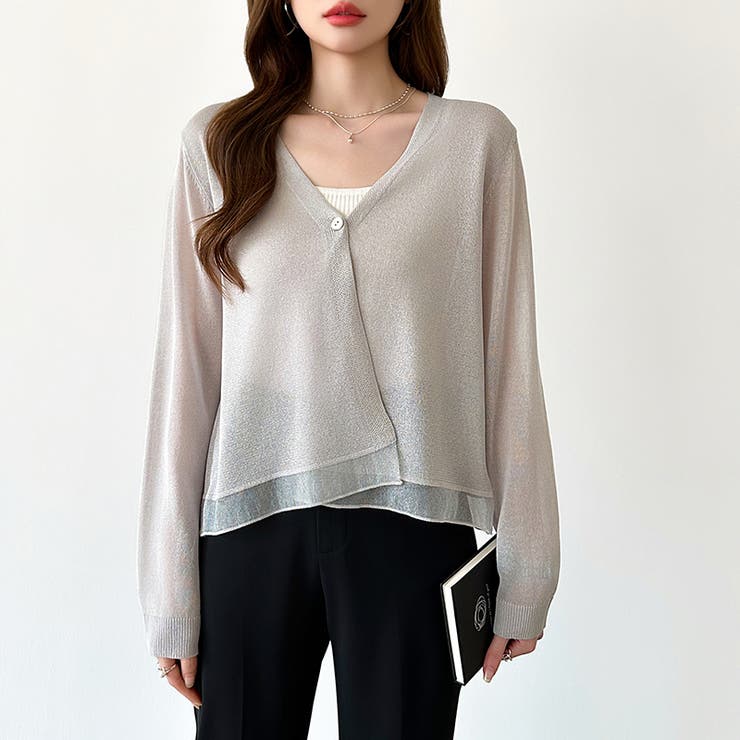 【透け感で魅せる洗練シアー】 シアーカーディガン サマーカーディガン | COCOMOMO | 詳細画像10 