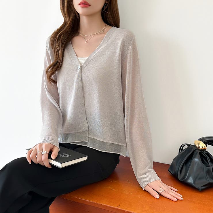 【透け感で魅せる洗練シアー】 シアーカーディガン サマーカーディガン | COCOMOMO | 詳細画像11 