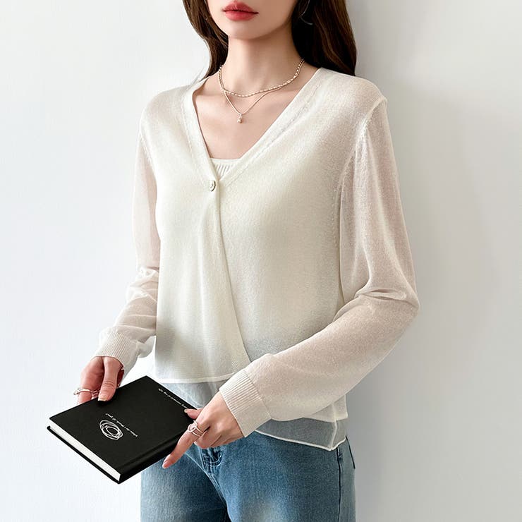 【透け感で魅せる洗練シアー】 シアーカーディガン サマーカーディガン | COCOMOMO | 詳細画像18 