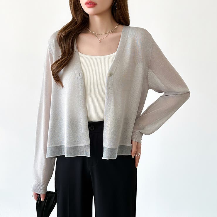 【透け感で魅せる洗練シアー】 シアーカーディガン サマーカーディガン | COCOMOMO | 詳細画像2 