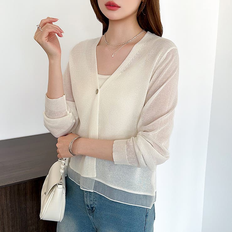 【透け感で魅せる洗練シアー】 シアーカーディガン サマーカーディガン | COCOMOMO | 詳細画像21 