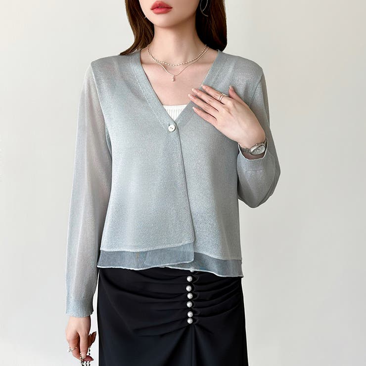 【透け感で魅せる洗練シアー】 シアーカーディガン サマーカーディガン | COCOMOMO | 詳細画像31 